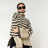 Striped Turtleneck Niche Loose Design Knitwear Sweater