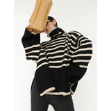 Striped Turtleneck Niche Loose Design Knitwear Sweater