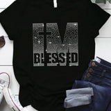 Casual Bricked Letter Print T-Shirts