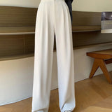 High Waisted Pants For Women 2025 New Fashion Button Up Wide Leg Office Ladies Pants