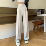 High Waisted Pants For Women 2025 New Fashion Button Up Wide Leg Office Ladies Pants