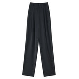 High Waisted Pants For Women 2025 New Fashion Button Up Wide Leg Office Ladies Pants