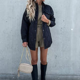 Pocket Casual Cotton Coats Woman Jackets 2025 New Loose Buttoned Thick Parkas Coat