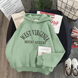 Velvet Thick Letter Print Hoodie