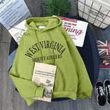 Velvet Thick Letter Print Hoodie