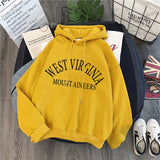 Velvet Thick Letter Print Hoodie