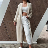 Casual Long Knitted Cardigan women sweater Jacket V-Neck Full Cardigans
