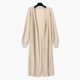 Casual Long Knitted Cardigan women sweater Jacket V-Neck Full Cardigans