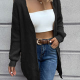 Casual Long Knitted Cardigan women sweater Jacket V-Neck Full Cardigans