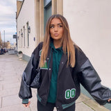 Women's High Street Hip Hop Loose Stitching 2025 Autumn New Oversized Coat
