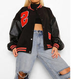 Women's High Street Hip Hop Loose Stitching 2025 Autumn New Oversized Coat