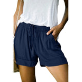 Womens Drawstring Solid Plus Size Splice Casual Elastic Waist Pocketed Loose Shorts женские 2025 New Short