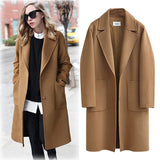 Wool Baggy Long Solid Simple All-match Overcoat