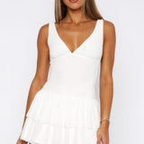 Guessing Games Mesh Mini Dress White