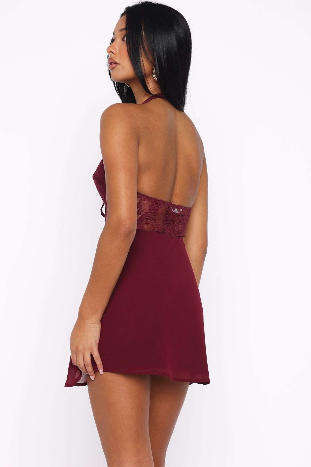 Diamonds Are Forever Mini Dress Burgundy