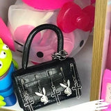 Y2K Gothic Metal Punk Pin Small Spider Rabbit Decorate Messenger Bag