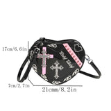 Y2K Coffin Shape Trendy Gothic Punk Cross Pattern Colorful Mini PU Bag