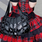 Y2K High Capacity Gothic Chic Popular Rivet Cool Punk Crossbody Bag