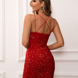 Party Club Sequin Cami Bodycon Dress