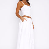 I'm Too Shy Maxi Skirt White