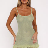 Keeping Me Awake Knit Mini Dress Apple