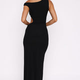 Living For The Weekend Mesh Maxi Dress Black