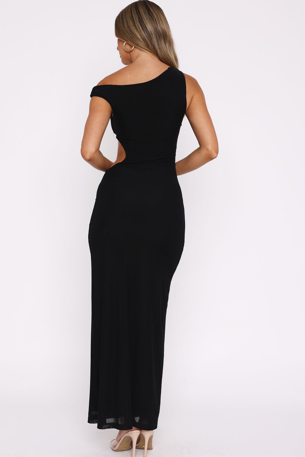 Living For The Weekend Mesh Maxi Dress Black