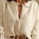 Vintage Hollow Out Knit Cardigan Sweater