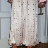 Polka Dot Satin Loose Pants