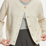 Casual Round Neck Knit Cardigan