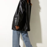 Single-Breasted PU Blazer
