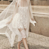 Lace Ruffled Waist Mini Party Dress