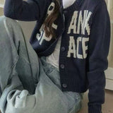 Loose Fit Letter Embroidery Sweater