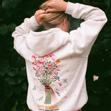 Loose Embroidered Pullover Hoodie