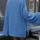 Vintage V-Neck Split Knit Blouse