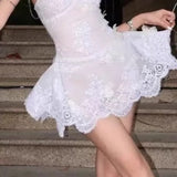 Lace Spaghetti Strap Mini Dress