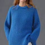 Casual Crewneck Lantern Sleeve Sweater
