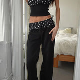 High Waist Slim Printed Casual Pants