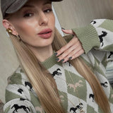 Casual Horse Graphic Pullover Sweater
