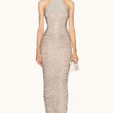 Luxury Rhinestone Sparkle Backless In-Stock Party Dress