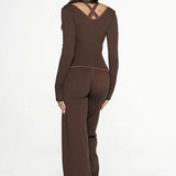 Color Block Casual Slim Three Piece Set