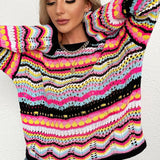 Casual Colorblock Knit Sweater