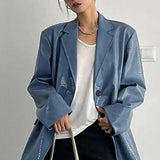 PU Leather Oversized Casual Blazer