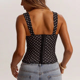 Chic Polka Dot Bustier Sleeveless Tank Top