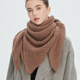 Solid Color Lace Knit Square Scarf