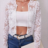 Lace See-Through Long Sleeve Cardigan