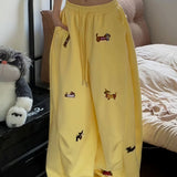 Street Style Embroidered Baggy Pants
