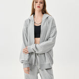 Grey Fleece Zip Up Hoodie