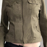 Vintage Drawstring Hem Street Jacket