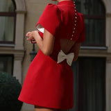 Fia | Elegant Petal Sleeves Mini Dress